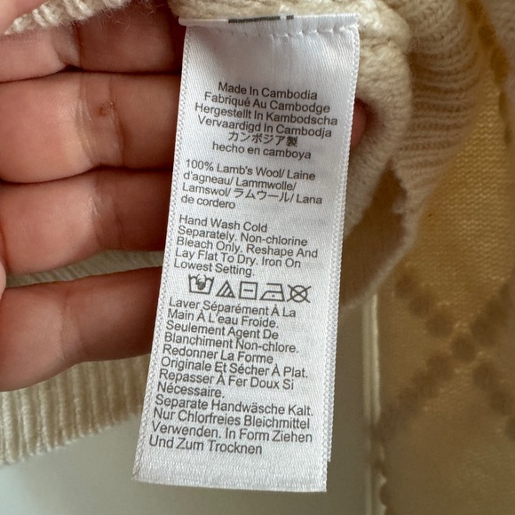 NWT! J. CREW Women’s Popcorn-stitch Cardigan in Vintage Wool, Ivory, Size Small - Picture 7 of 14